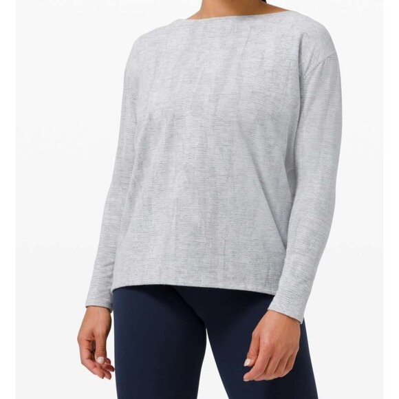 Lululemon BACK IN ACTION Long Sleeve RULU Jacquard Athleisure Shirt Women's 4 - Picture 3 of 9